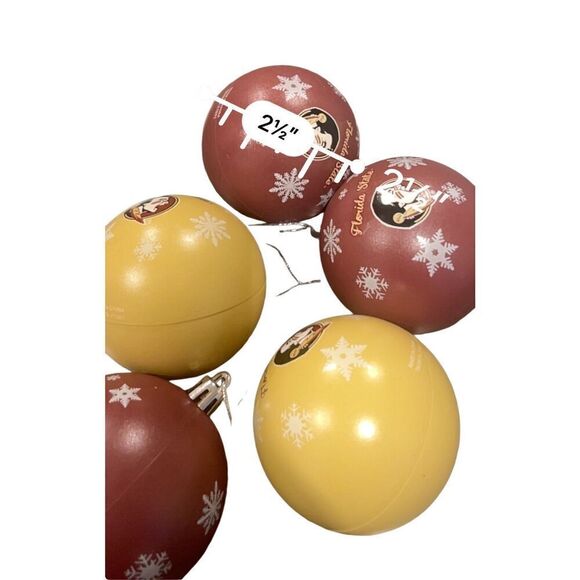 Florida State University FSU Snowflake Christmas Ornament set of 5 - Picture 2 of 7